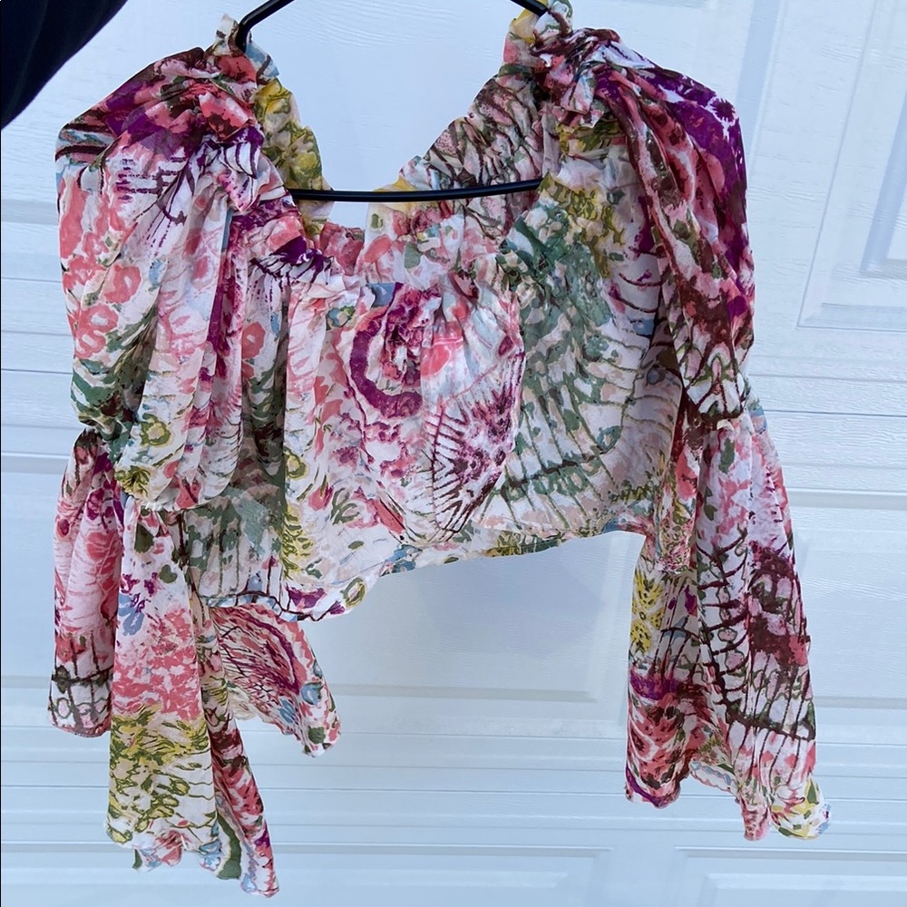Live 4 Truth multicolored off the shoulder ruffled top